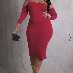 Rebdolls plus size off the shoulder body con dress 5x